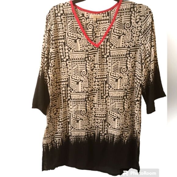 Shiraleah Chicago black white lightweight cotton tunic size M - Picture 3 of 7